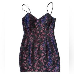 Vintage 90’s Bill Blass Evening Beaded & Lace Cocktail Mini Dress Size 6